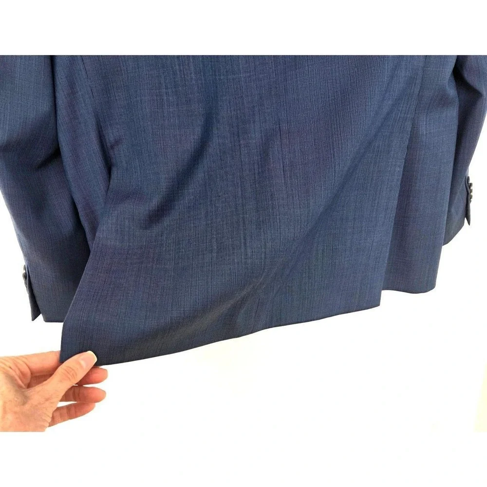 NWOT-Michael Kors Blazer Modern Classic Preppy 100% Wool Blue MicroCheck Men 42R